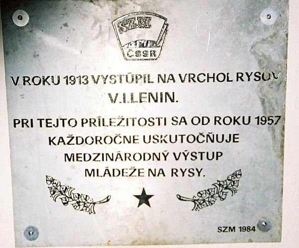 tablica Lenina na Rysach tablica Lenina na Rysach